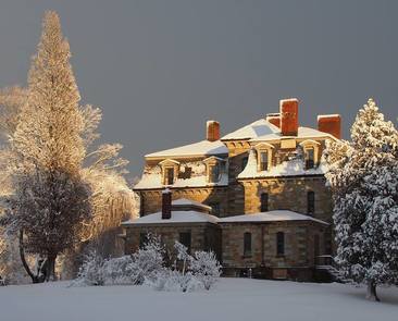 Sunset on the English Oak Historic Building